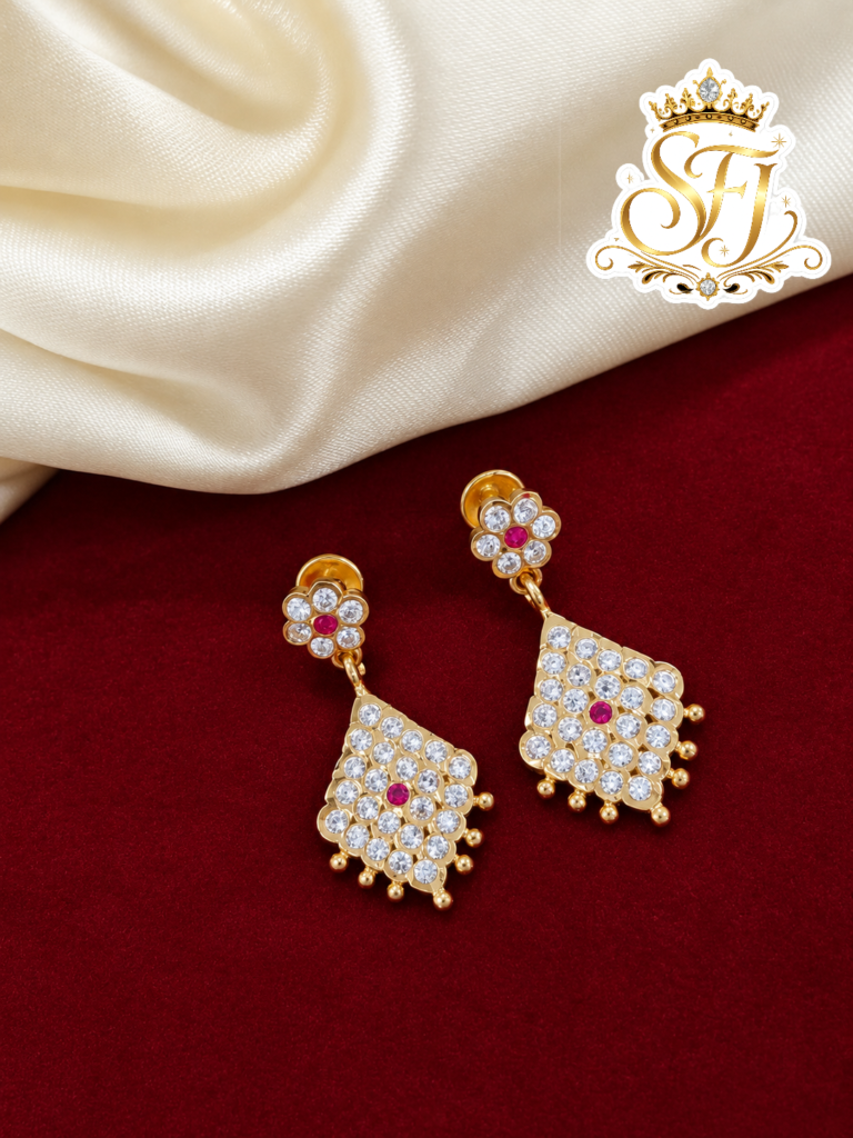 Diamond cut stone earrings