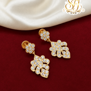 White stone wing design earring