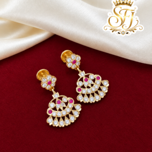 Impone stone fan design earring
