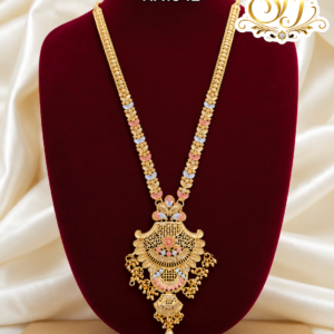 Premium Floral Pendant Gold plated Haram – Traditional Designer Long haram