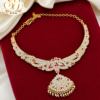 Premium Ruby & White impone Stone Necklace 1